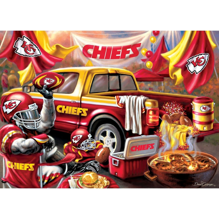 Kansas City Chiefs 1000 Piece Gameday Jigsaw Puzzle 19.25x26.75 Recycled Material Image 2