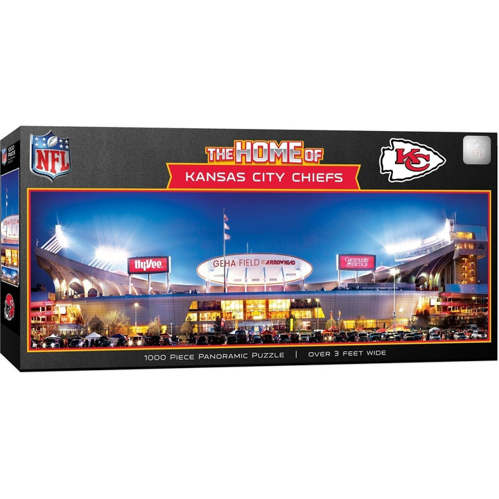 Kansas City Chiefs 1000 Piece Panoramic Jigsaw Puzzle 13x39 Made in USA Image 1