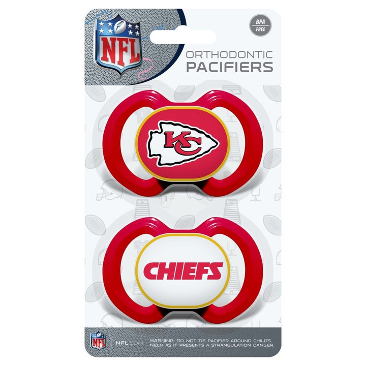 Kansas City Chiefs Pacifier 2-Pack BPA-Free Silicone Infants 3 Months+ Image 2