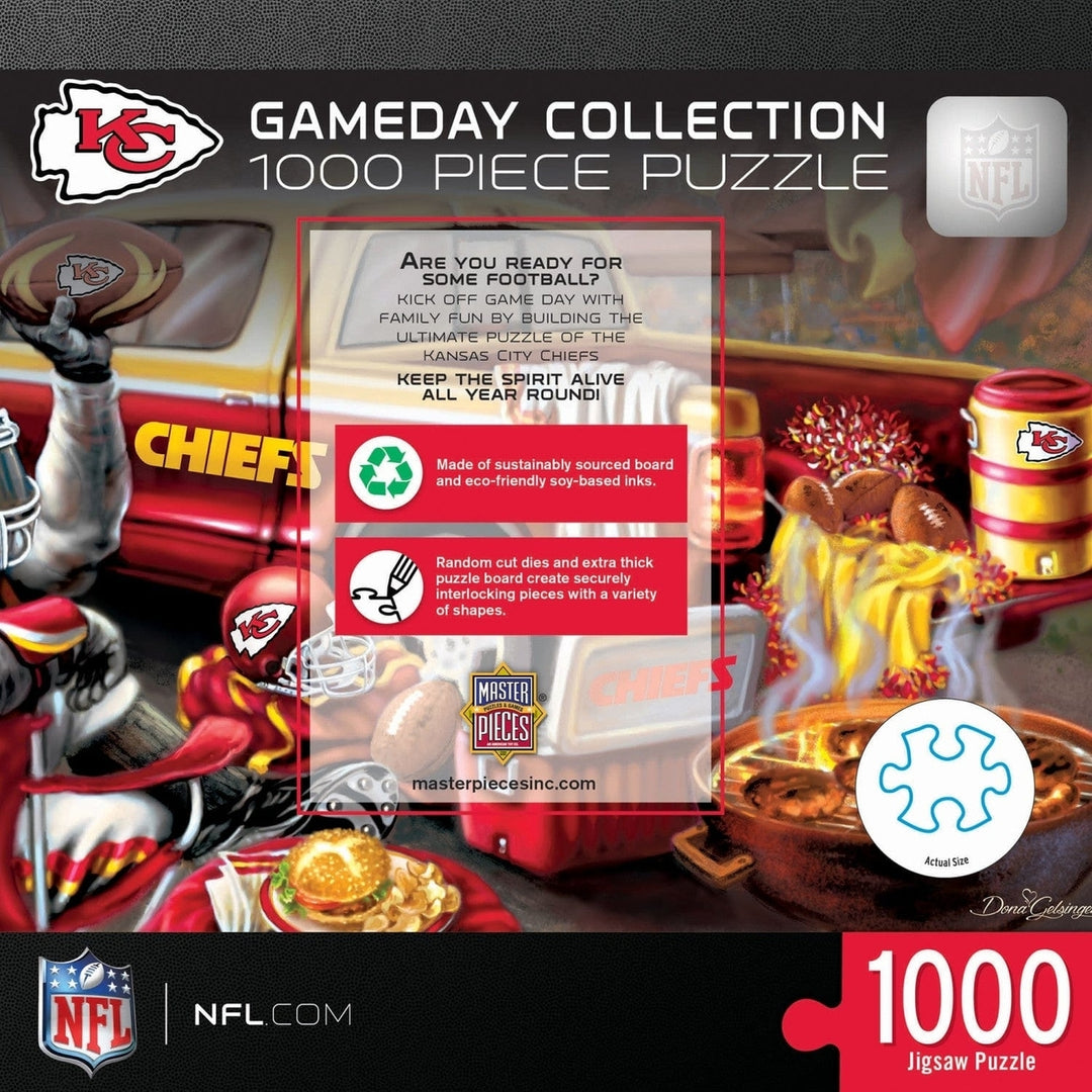 Kansas City Chiefs 1000 Piece Gameday Jigsaw Puzzle 19.25x26.75 Recycled Material Image 3