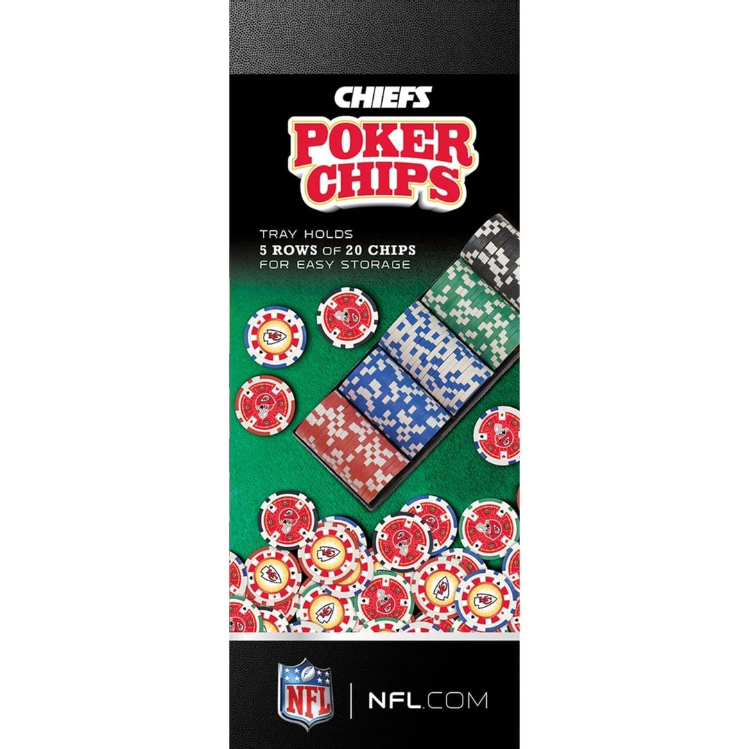 Kansas City Chiefs 100 Piece Casino Style Poker Chip Set NFL Gaming Chips Image 2