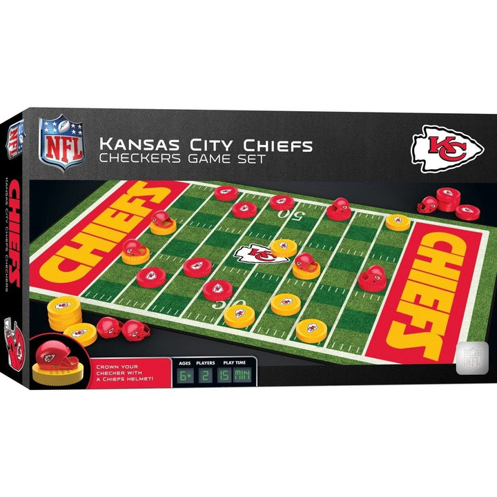 Kansas City Chiefs Checkers Board Game MasterPieces NFL 13x21.375 Inches Image 1