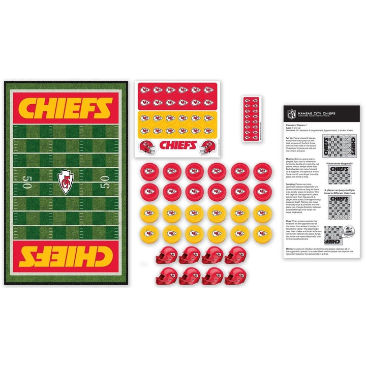 Kansas City Chiefs Checkers Board Game MasterPieces NFL 13x21.375 Inches Image 2