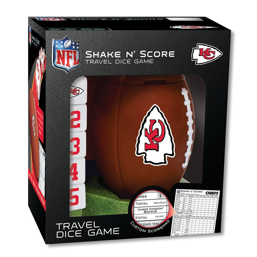 Kansas City Chiefs Shake n Score Dice Game NFL Travel Game 2 Players 6+ Image 1