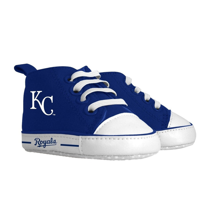 Kansas City Royals Baby Shoes High Top Pre-Walker Unisex Soft Fabric Grippers Image 1