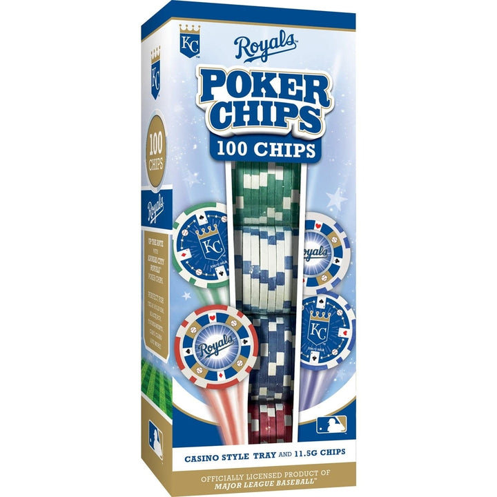 Kansas City Royals 100 Piece Poker Chips Casino Style Heavy 11.5g Set Image 1