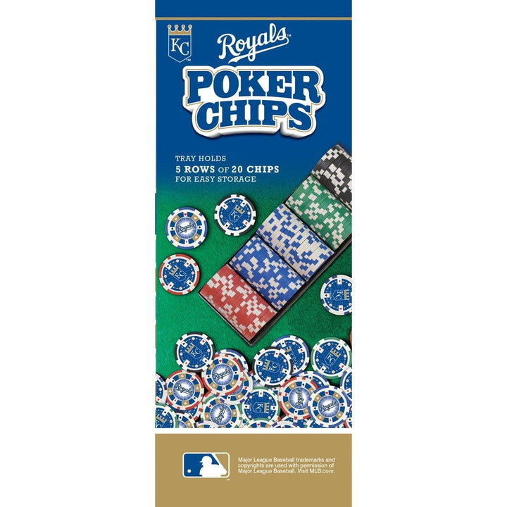 Kansas City Royals 100 Piece Poker Chips Casino Style Heavy 11.5g Set Image 2