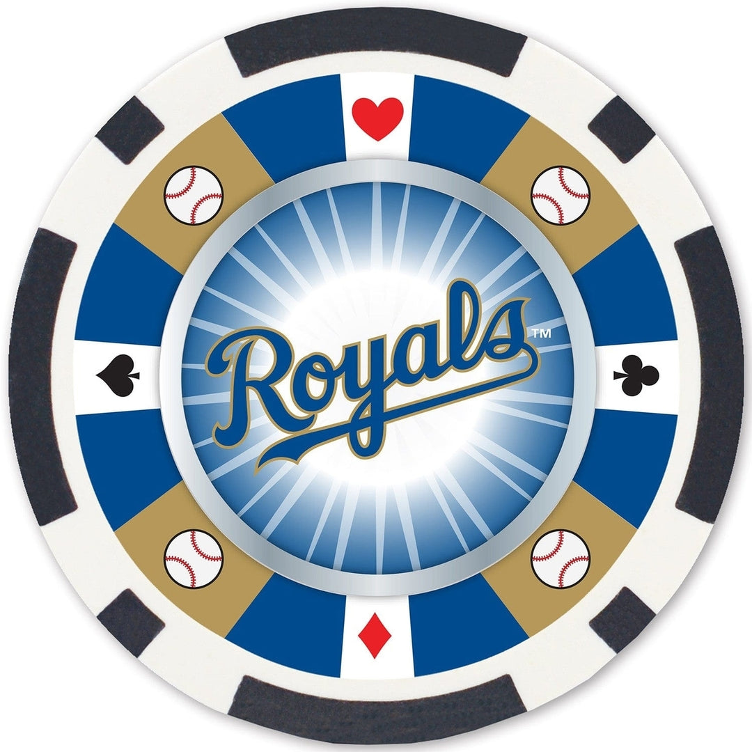 Kansas City Royals 100 Piece Poker Chips Casino Style Heavy 11.5g Set Image 3