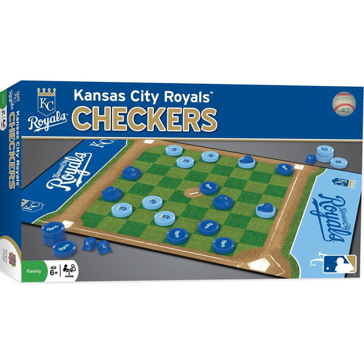 Kansas City Royals Checkers Board Game MLB Officially Licensed 24 Pieces 13"x21" Image 1