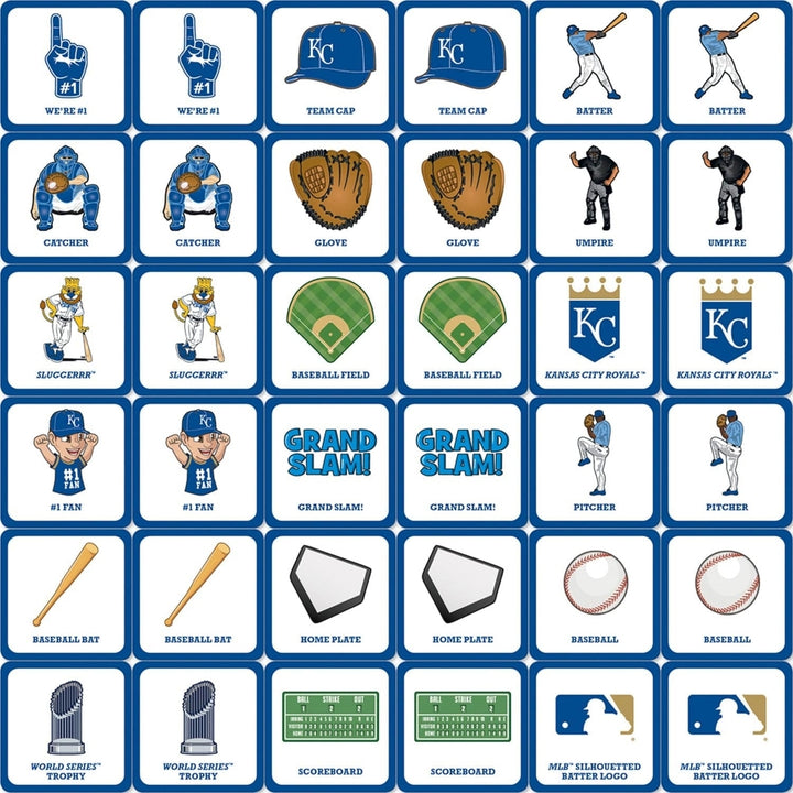 Kansas City Royals Matching Game MLB Family Card Game 18 Pairs of Symbols Image 2