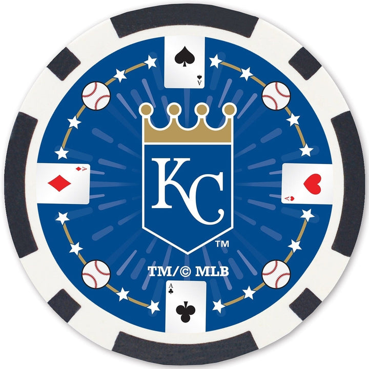 Kansas City Royals 100 Piece Poker Chips Casino Style Heavy 11.5g Set Image 4