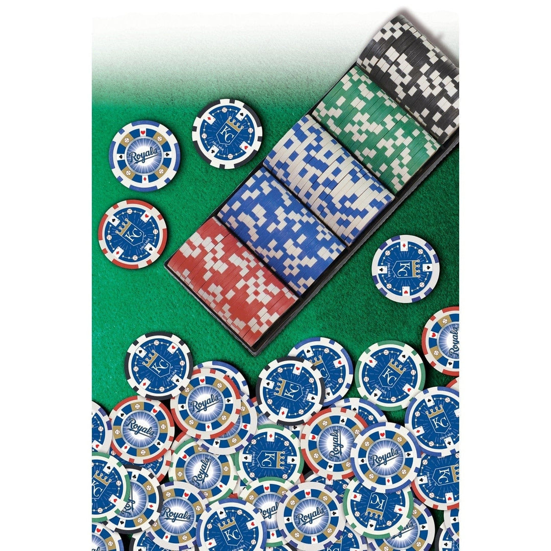 Kansas City Royals 100 Piece Poker Chips Casino Style Heavy 11.5g Set Image 4