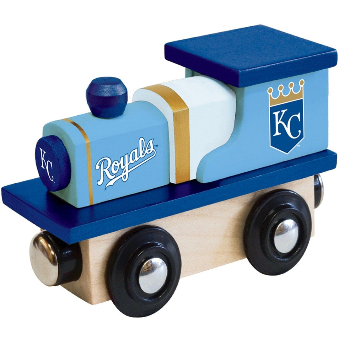 Kansas City Royals Toy Train Engine Wooden Kids Game Compatible with Tracks Image 1