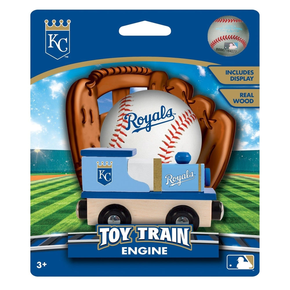 Kansas City Royals Toy Train Engine Wooden Kids Game Compatible with Tracks Image 2