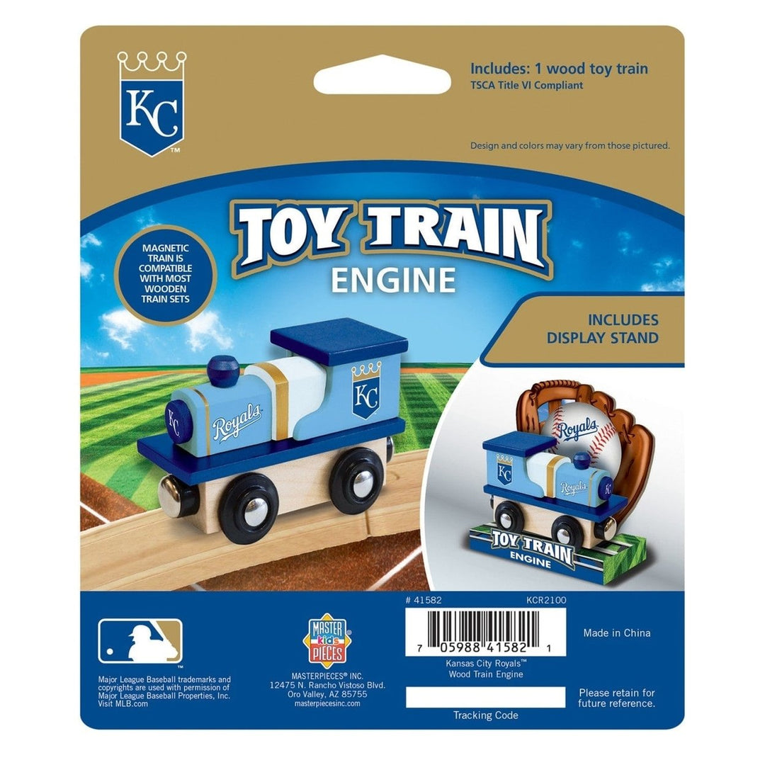 Kansas City Royals Toy Train Engine Wooden Kids Game Compatible with Tracks Image 3