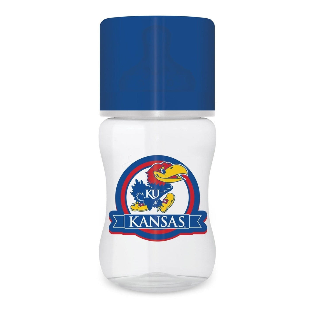 Kansas Jayhawks Baby Bottle 9oz BPA Free Silicone Nipple Infant Bottle Image 1