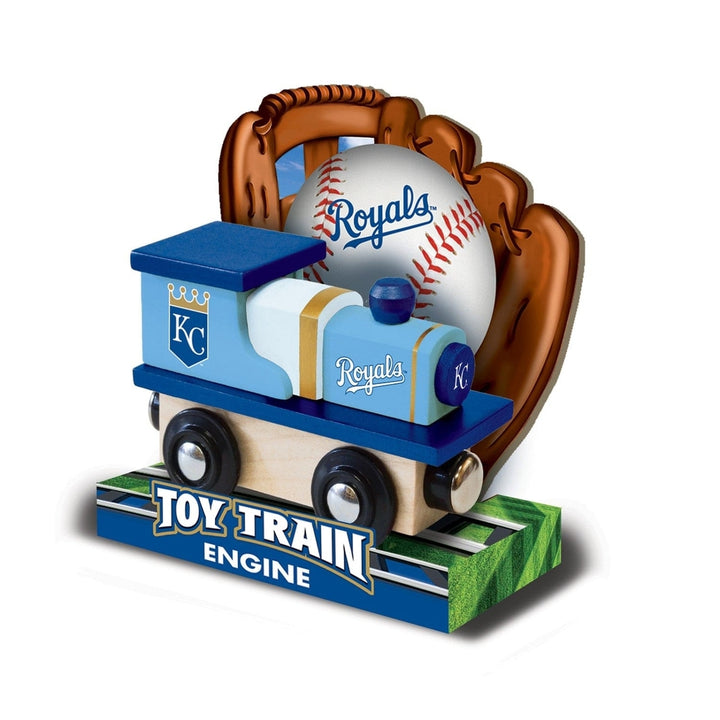 Kansas City Royals Toy Train Engine Wooden Kids Game Compatible with Tracks Image 4