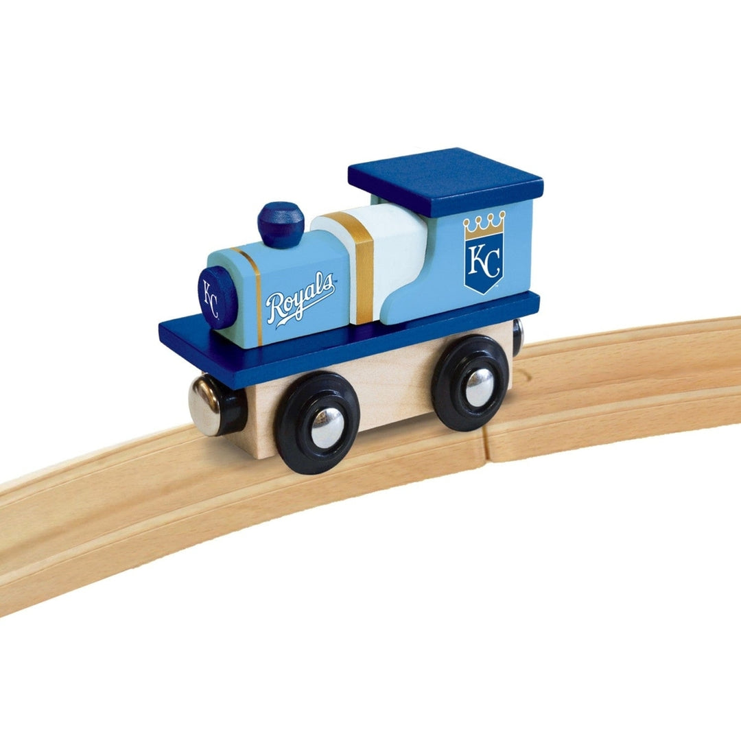 Kansas City Royals Toy Train Engine Wooden Kids Game Compatible with Tracks Image 4