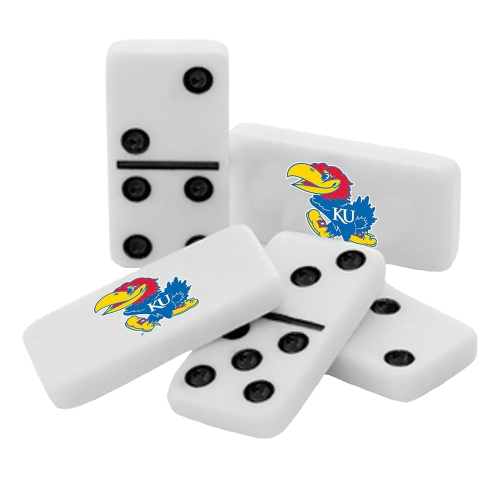 Kansas Jayhawks Dominoes Set Officially Licensed Collectible Tin Sports Game Image 2