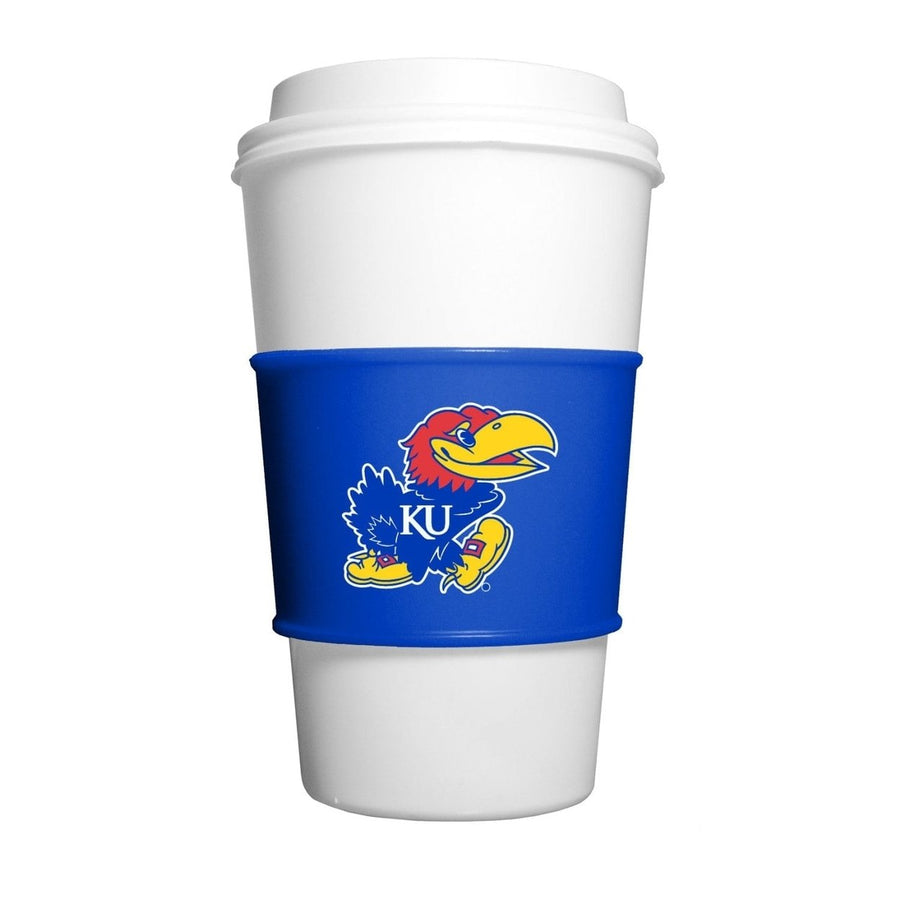 Kansas Jayhawks Silicone Cup Sleeves NCAA Durable Drink Accessory Dishwasher Safe Image 1