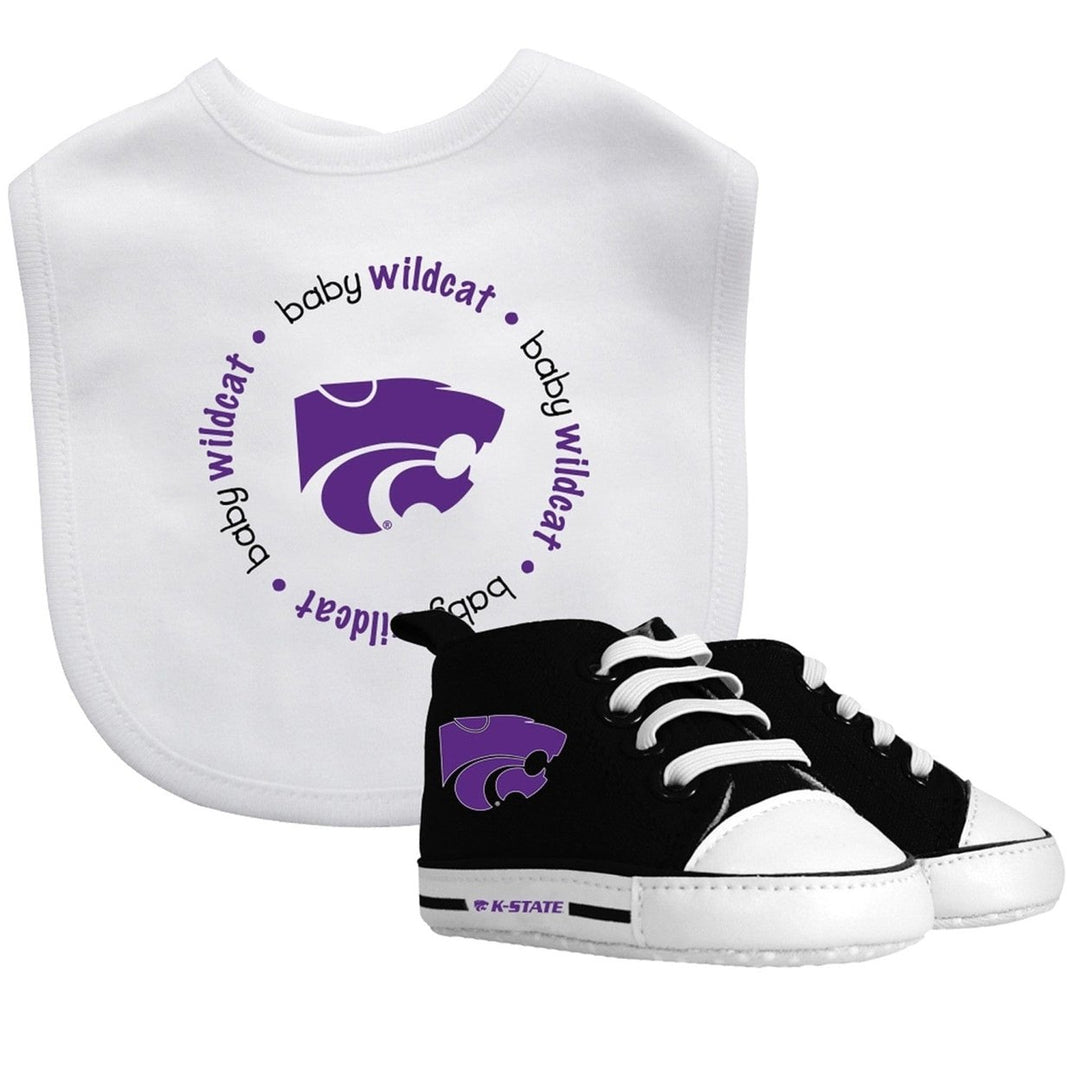 Kansas State Wildcats Baby Gift Set Bib and Pre-Walkers 2 Piece Unisex Cotton Image 1