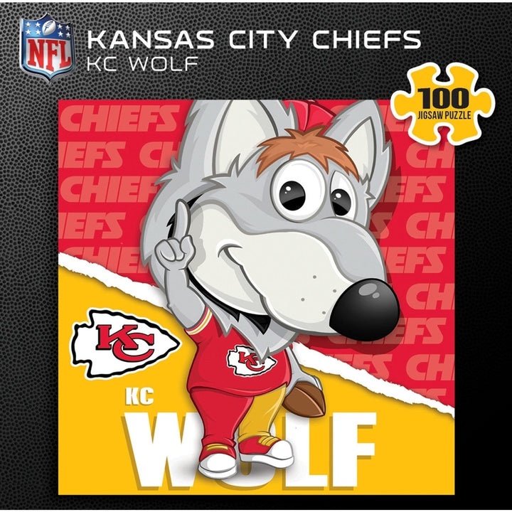 KC Wolf Kansas City Chiefs Mascot 100 Piece Jigsaw Puzzle 10x10 NFL Puzzle Image 3