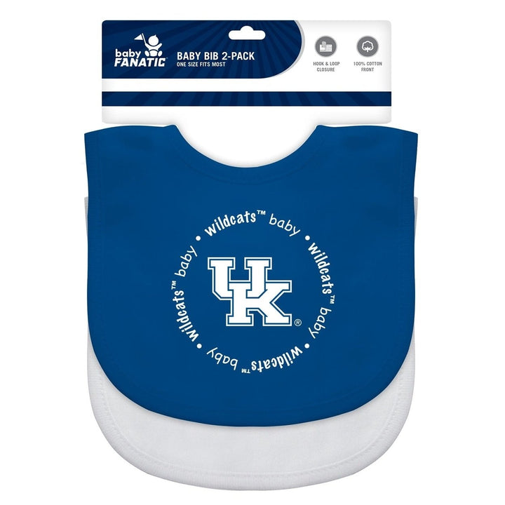 Kentucky Wildcats Baby Bibs 2-Pack Cotton Polyester Embroidered Team Logo Image 2