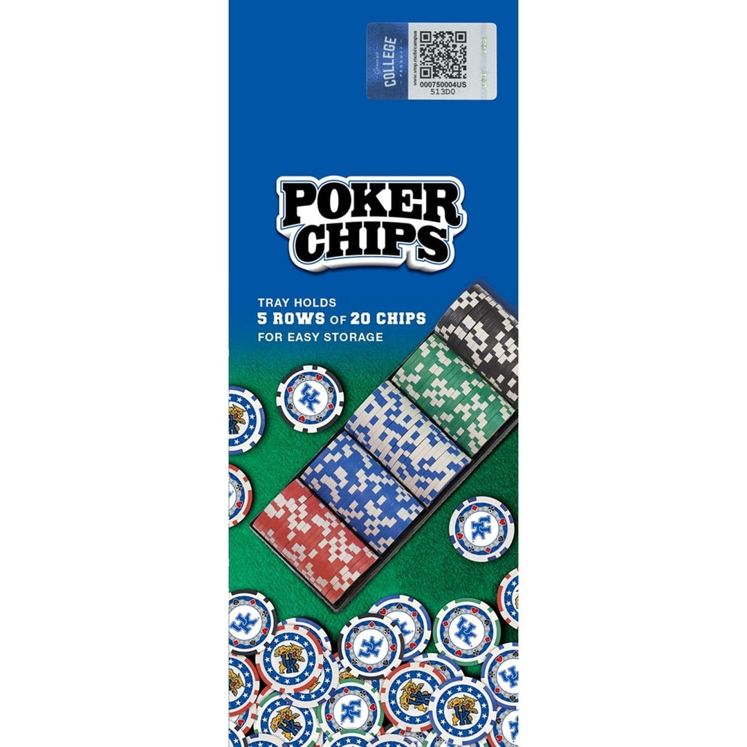 Kentucky Wildcats 100 Piece Casino Style Poker Chips Heavy Duty Team Colors Image 2