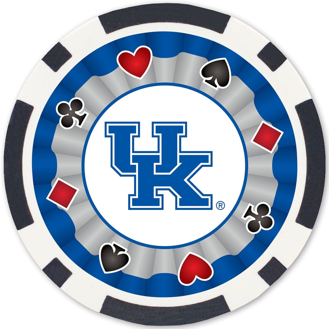 Kentucky Wildcats 100 Piece Casino Style Poker Chips Heavy Duty Team Colors Image 3