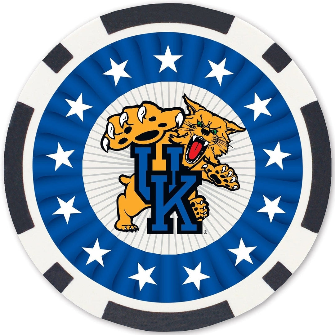 Kentucky Wildcats 100 Piece Casino Style Poker Chips Heavy Duty Team Colors Image 4