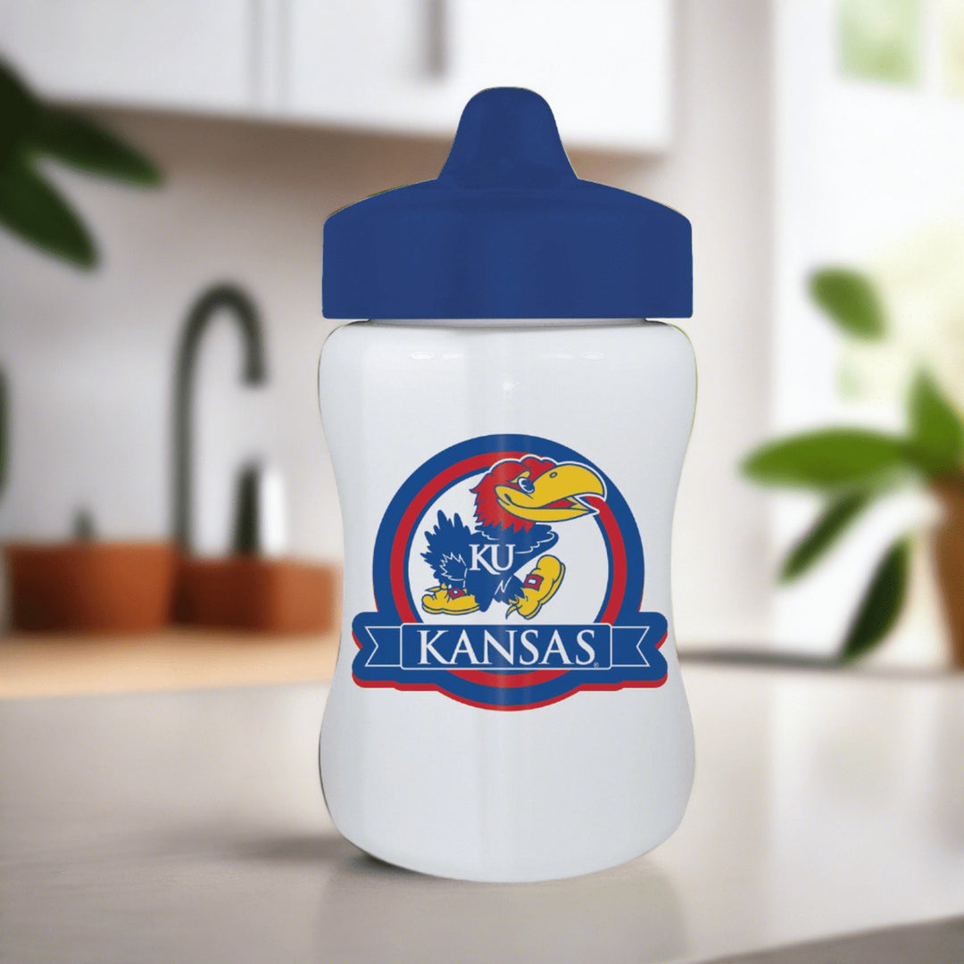 Kansas Jayhawks Sippy Cup BPA-Free 9oz Dishwasher Safe Toddler Unisex Drinkware Image 3