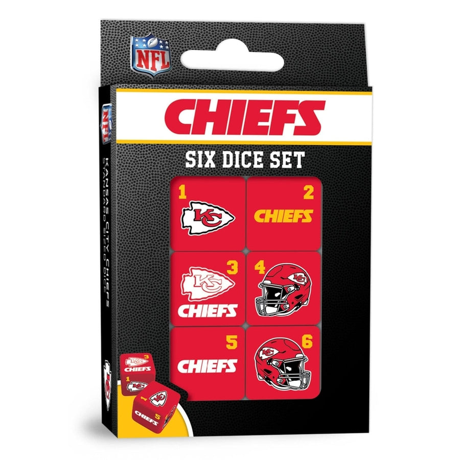 Kansas City Chiefs Dice Set 19mm Official NFL Team Colors Logo 6-Piece Set Image 1