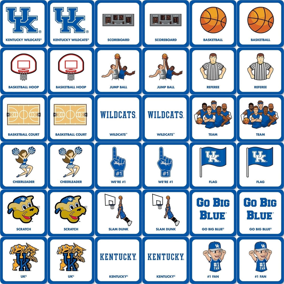 Kentucky Wildcats NCAA Matching Game Family Fun Memory Card Game 18 Pairs Image 2