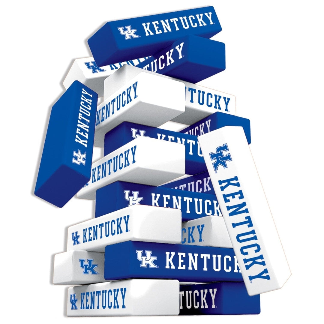 Kentucky Wildcats Tumble Tower Game 54 Wooden Blocks NCAA Team Game Classic Image 2