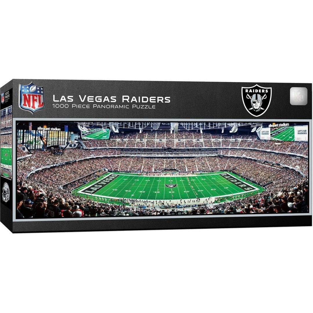 Las Vegas Raiders 1000 Piece Jigsaw Puzzle Panoramic Center View 13x39 Inches Image 1