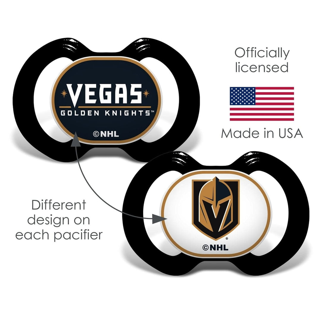 Las Vegas Golden Knights Pacifier 2-Pack BPA-Free Orthodontic Silicone Nipple Image 3