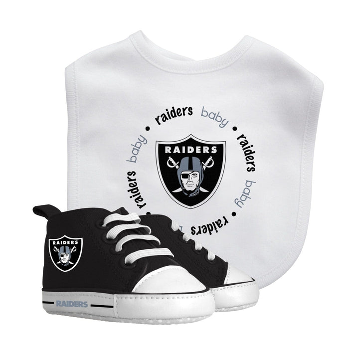 Las Vegas Raiders Baby Gift Set Bib and Pre-Walkers Unisex 2 Piece Cotton Image 1