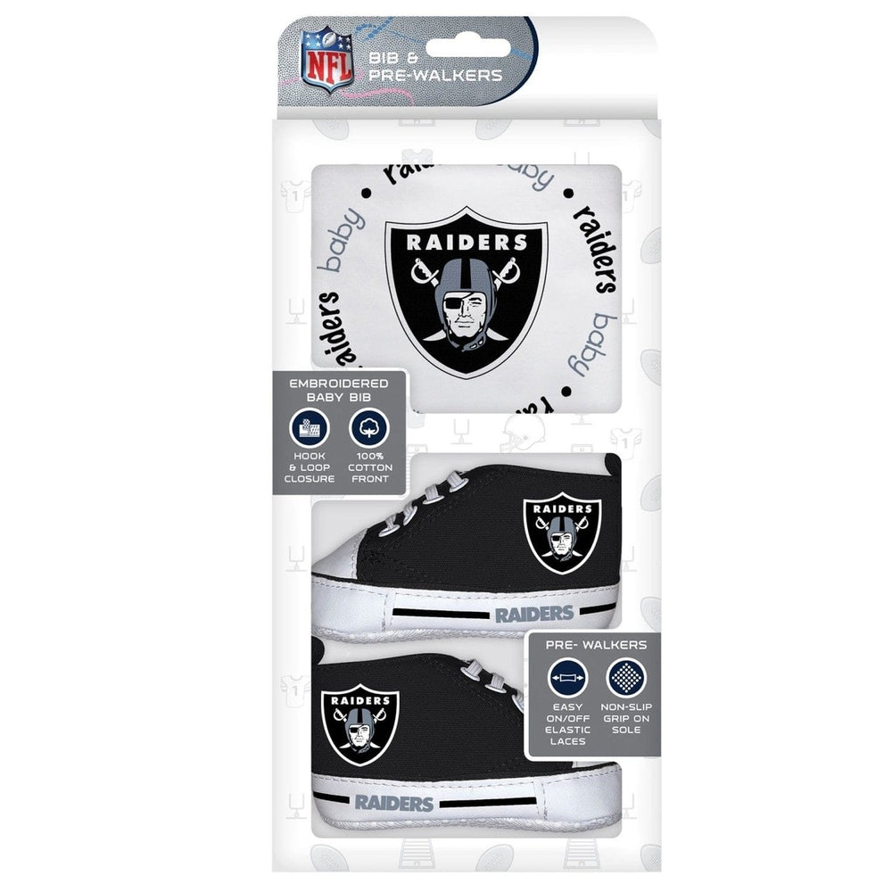 Las Vegas Raiders Baby Gift Set Bib and Pre-Walkers Unisex 2 Piece Cotton Image 2