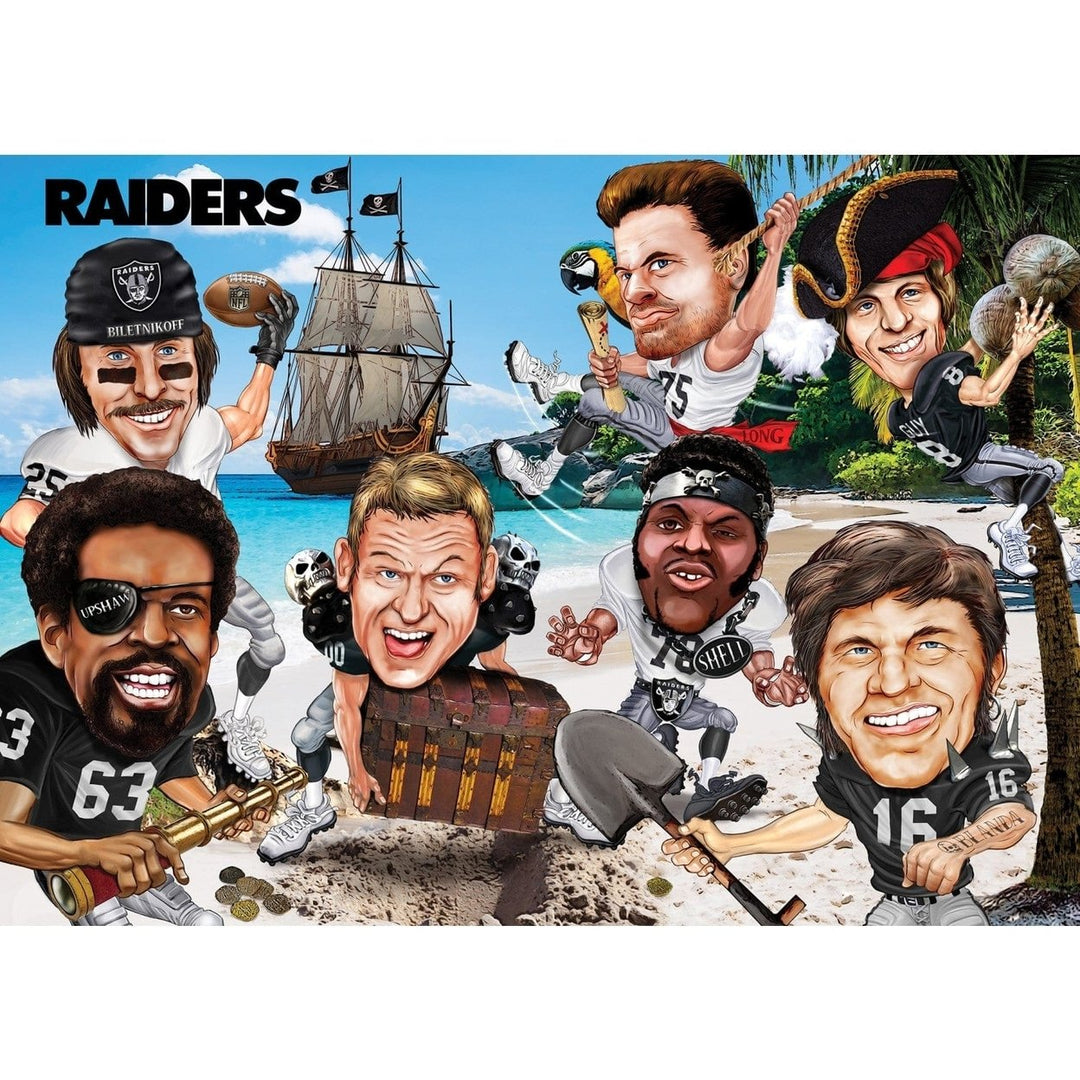 Las Vegas Raiders 500 Piece Jigsaw Puzzle MasterPieces NFL Caricatures 15x21 Image 2