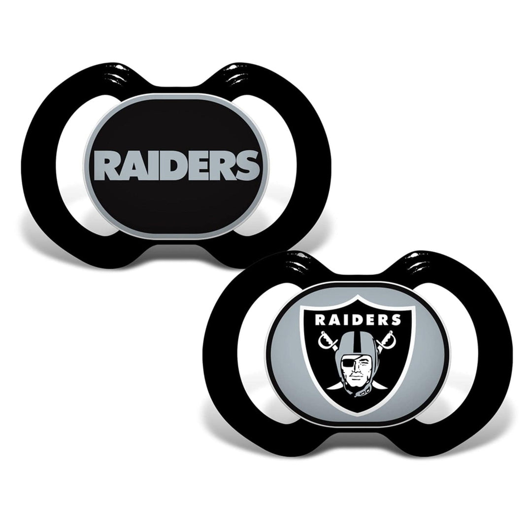 Las Vegas Raiders Pink Pacifier 2-Pack Orthodontic Silicone BPA-Free Baby Gear Image 1