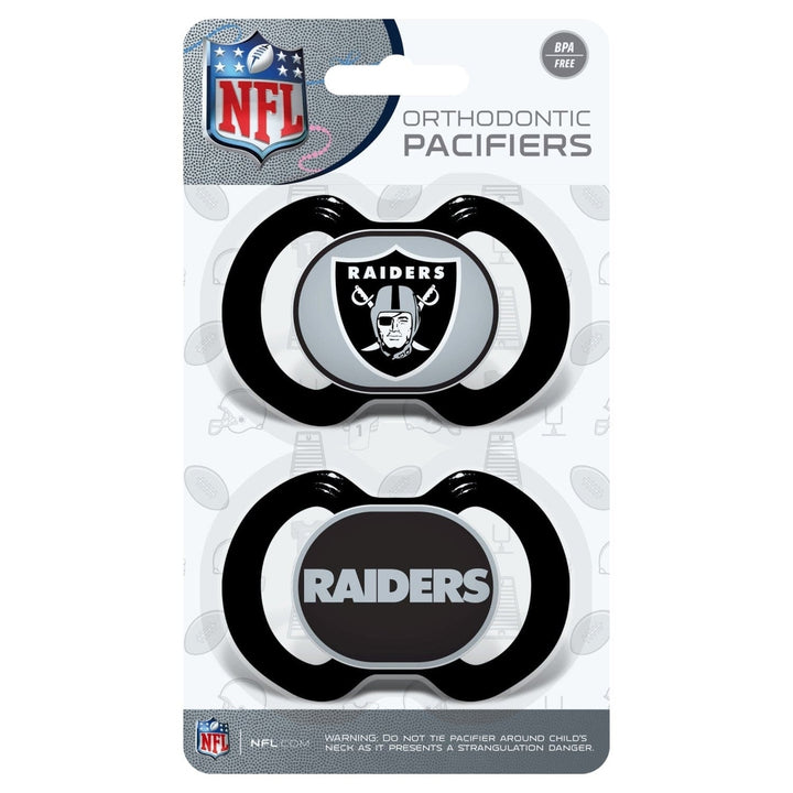 Las Vegas Raiders Pink Pacifier 2-Pack Orthodontic Silicone BPA-Free Baby Gear Image 2