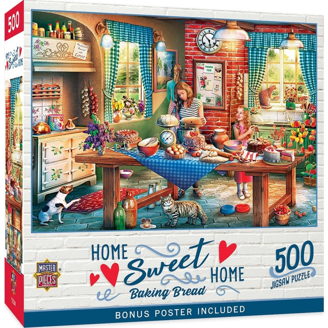 MasterPieces Home Sweet Home Baking Bread 500 Piece Jigsaw Puzzle Recycled Image 1