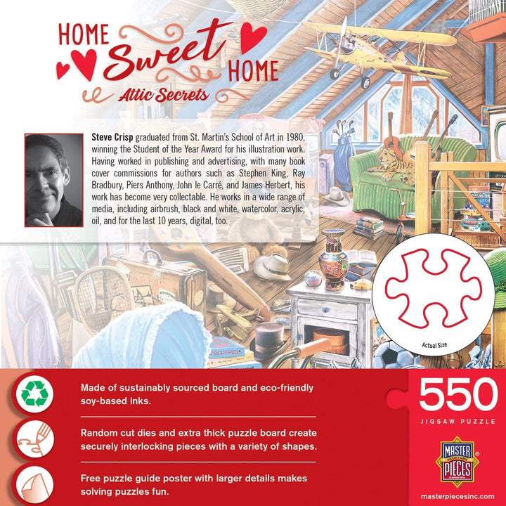 MasterPieces Home Sweet Home Attic Secrets 550 Piece Jigsaw Puzzle 24x18 Eco-Friendly Image 3