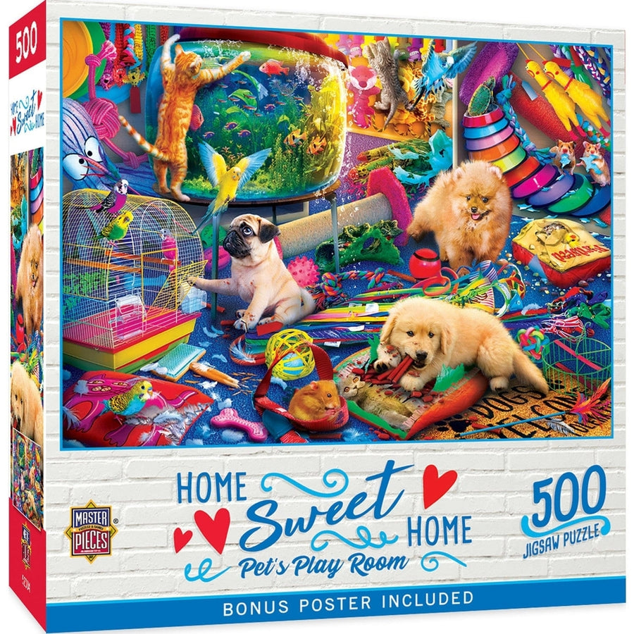 MasterPieces 500 Piece Jigsaw Puzzle Home Sweet Home Pet Play Room Recycled Material Image 1