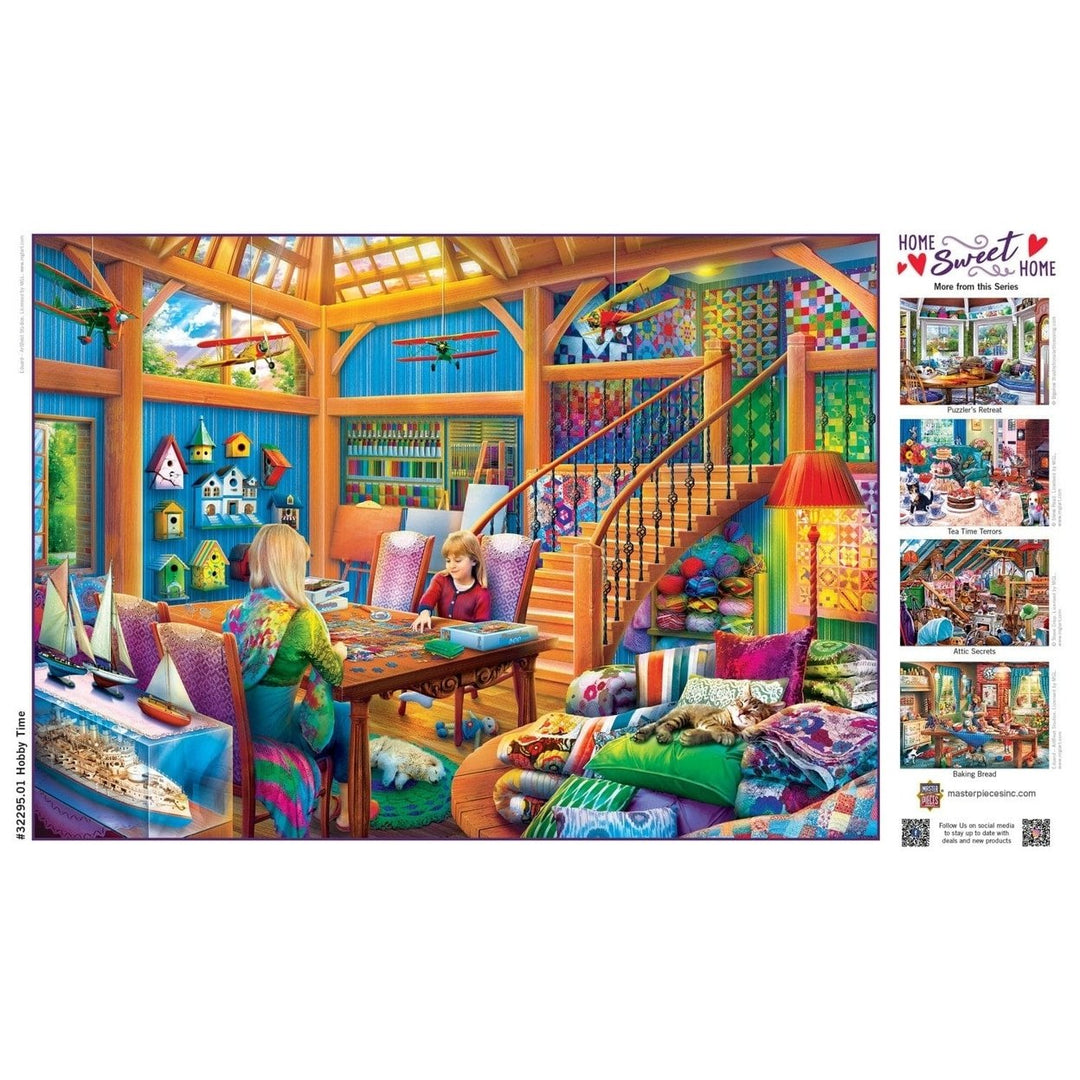 Hobby Time Home Sweet Home 500 Piece Jigsaw Puzzle 21x15 Cozy Craft Room Scene Image 4