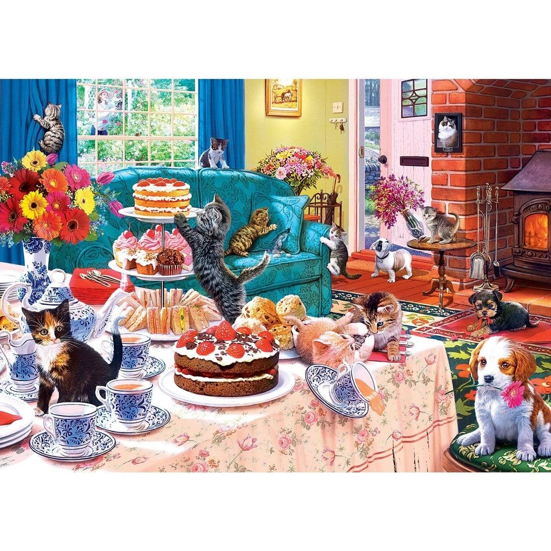 MasterPieces Home Sweet Home Tea Time Terrors 500 Piece Jigsaw Puzzle 21x15 inches Image 2