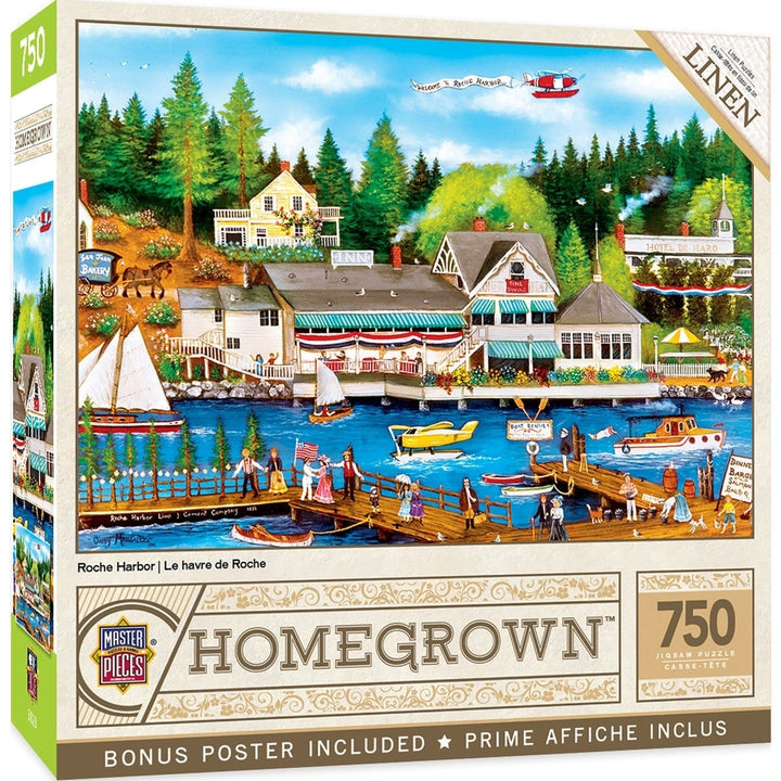 MasterPieces Homegrown Roche Harbor 750 Piece Jigsaw Puzzle Fresh Flowers Linen Image 1