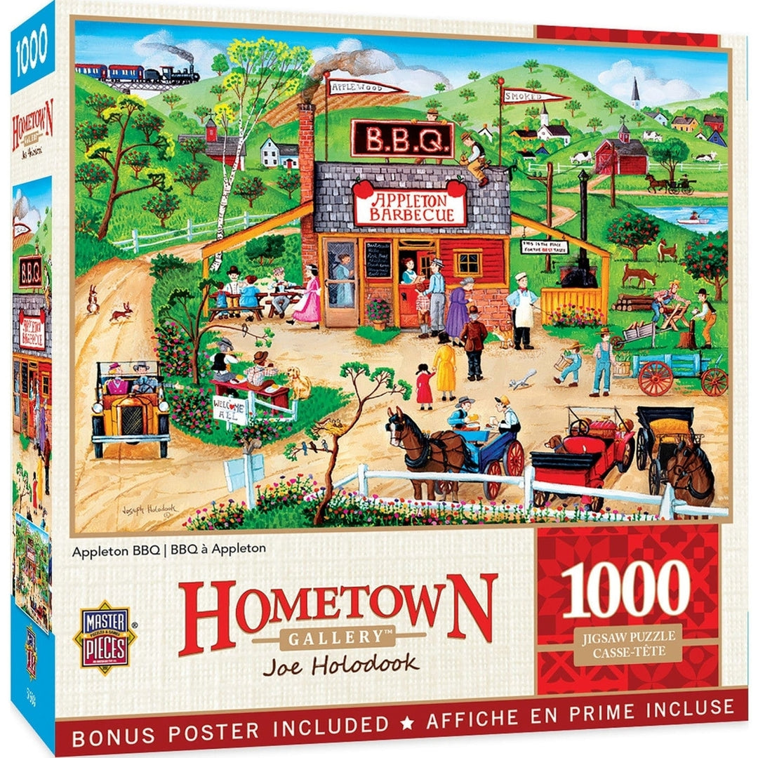 Hometown Gallery Appleton BBQ 1000 Piece Jigsaw Puzzle 19.25 x 26.75 Inches Image 1