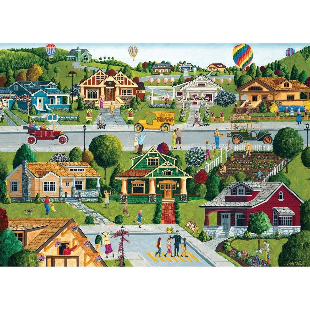 Hometown Gallery Bungalowville 1000 Piece Jigsaw Puzzle 19.25x26.75 Art Poulin Image 2