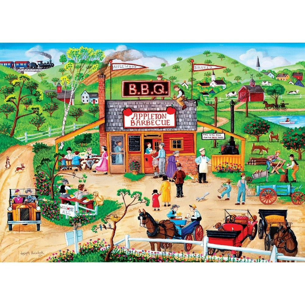 Hometown Gallery Appleton BBQ 1000 Piece Jigsaw Puzzle 19.25 x 26.75 Inches Image 2